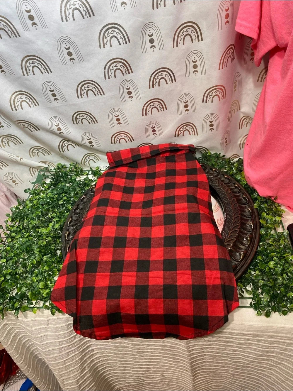 Unbranded Red & Black Buffalo Plaid Dog Jacket